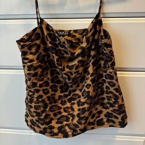 Zara's animal leopard print cowl neck cami top
